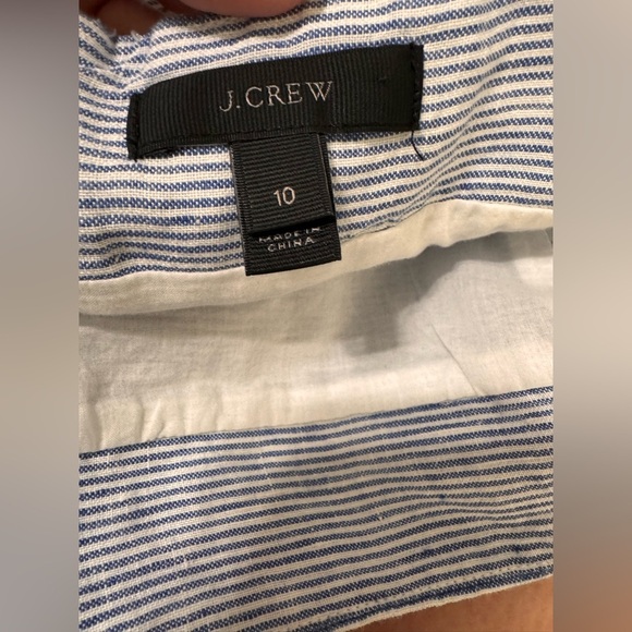 J.Crew Stripe Linen Tie Waist stripe Jumpsuit - Picture 8 of 9